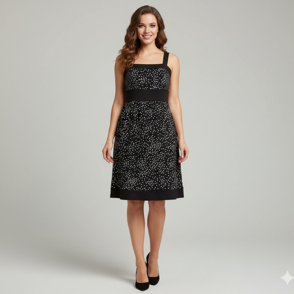Chic Black and White Polka Dot Dress